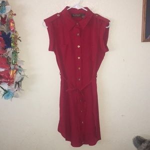 Speed Control Short Sleeve Shirt Dress